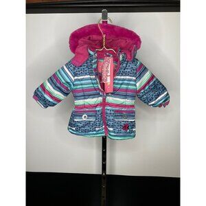 Nwt Wippette Kids Size 12M Girls Hooded Fleece Lined Winter Coat